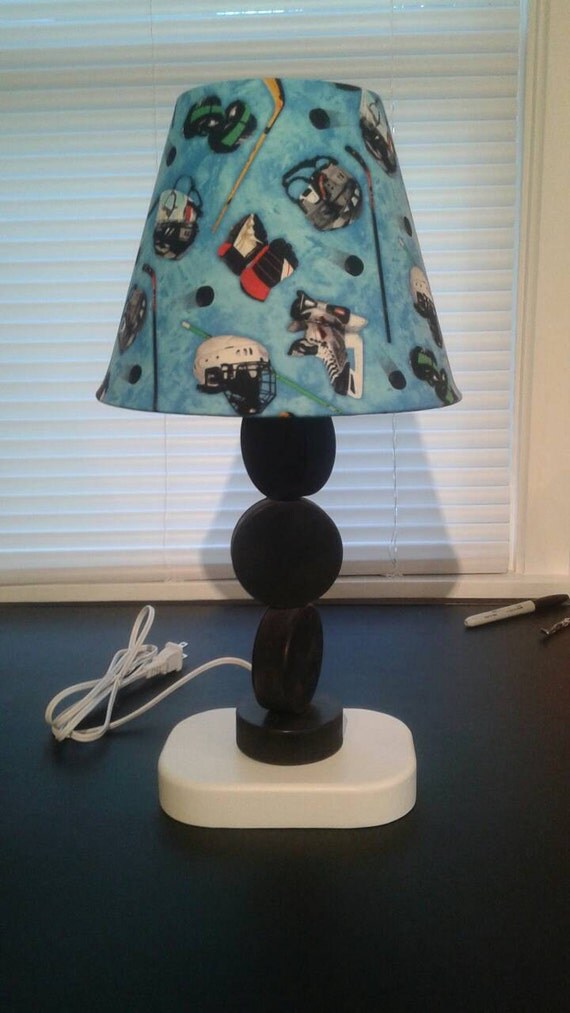 Hockey puck lamp shade sold separately by ElkhartLamps on Etsy