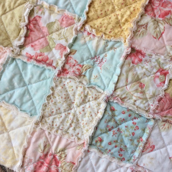 shabby chic rag quilt mini quilt doll blanket table topper shabby chic rag quilt mini quilt doll blanket table topper