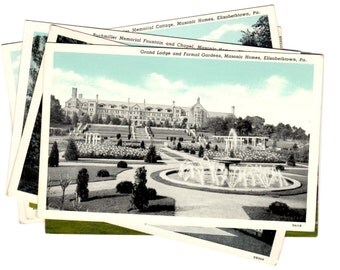 7 Vintage Elizabethtown Pennsylvania Unused Postcards Blank, Wedding Guestbook, Travel Journal, Scrapbooking, Collage Supplies