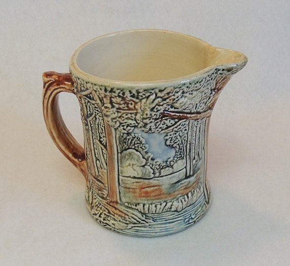 Vintage 1920's Weller Pottery Forest Pitcher.. 5 Inches