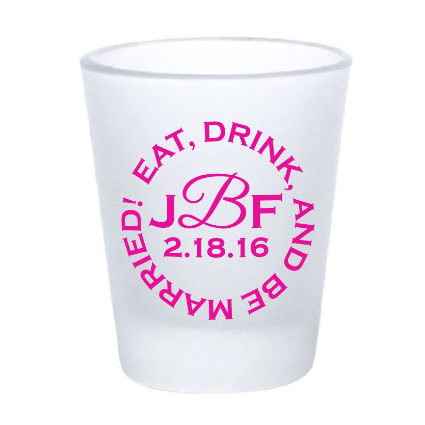 192 Personalized Wedding Favors 1.5oz Frosted Glass Shot