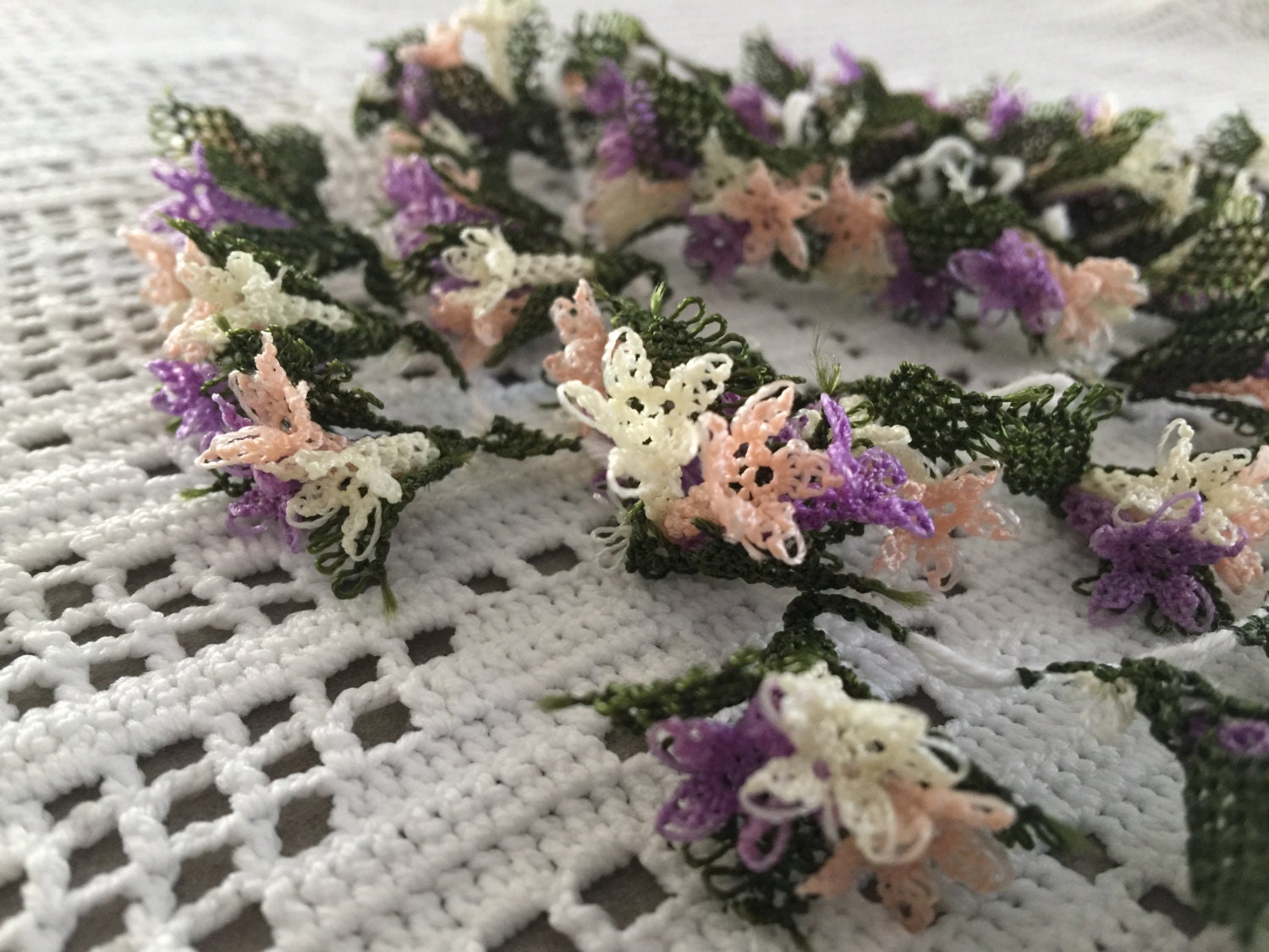 Turkish Needle Lace Oya Flowers HYACINTHS