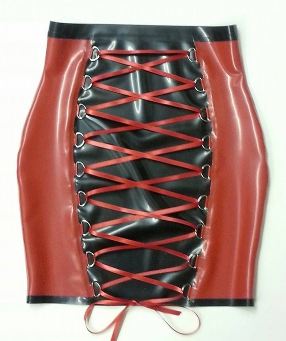 Latex High Waist Corset Skirt by fetasialatex on Etsy