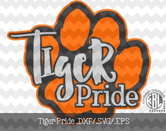 Tiger Pride Files INSTANT DOWNLOAD in dxf/svg/eps for use with programs such as Silhouette Studio and Cricut Design Space