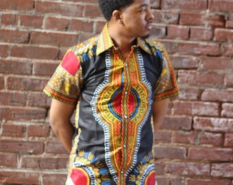 African clothing, Black Dashiki For Men's, African dashiki shirts, men Dashiki, Men's Tailored dashiki, African fashion, Men's Shirt