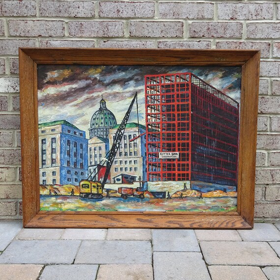 Vintage Original Harrisburg Pennsylvania Folk Art by Haverton