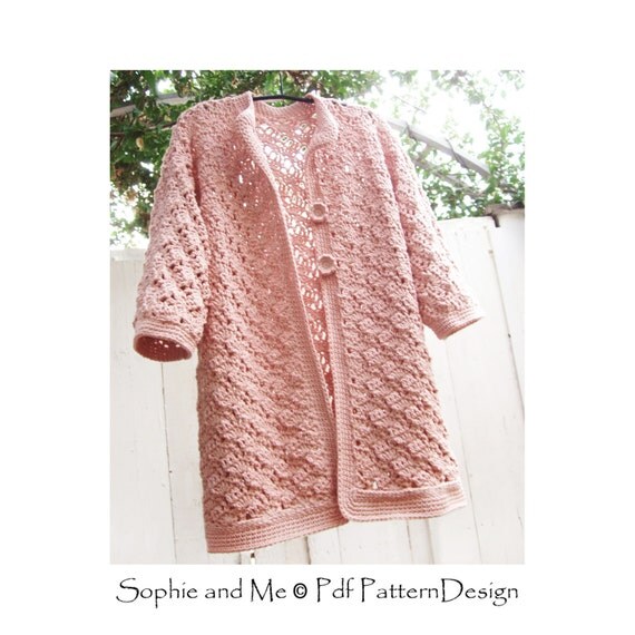 patterns small crochet purses Crochet  Pattern Pdf Instant   Lace  Cardigan/Coat Baggy Download