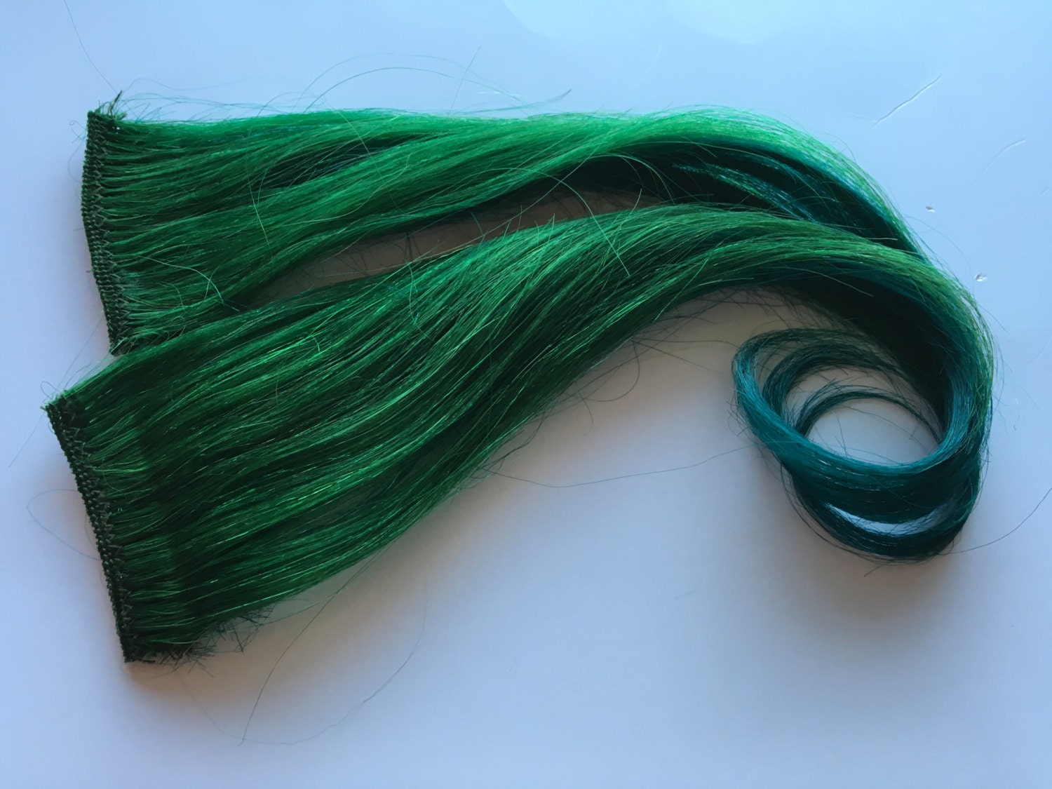 1214 inch 100 Human Hair Extensions Ombre Emerald Green and