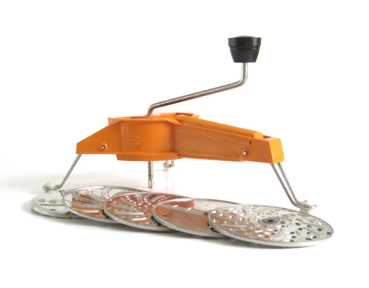 Orange Mouli Julienne 445 Rotary Grater Shredder Slicer Salad