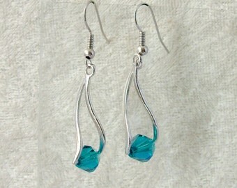 Swarovski Crystal Earrings - Teal