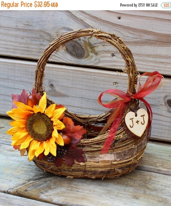 Wedding Sale Flower Girl Basket Birch Bark by MinSvenskaLandgard