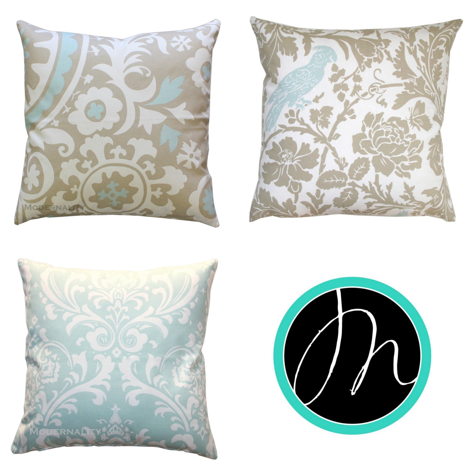 Decorative Throw Pillows Powder Blue Euro by ModernalityHomeDecor