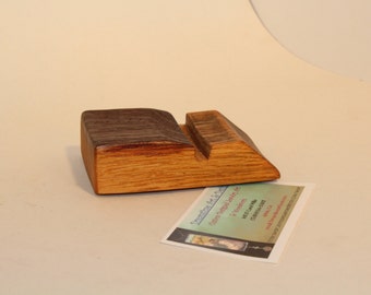 Wine barrel stave business card holder. Made from reclaimed wood. Office gift, Birthday gift. Desk decor.