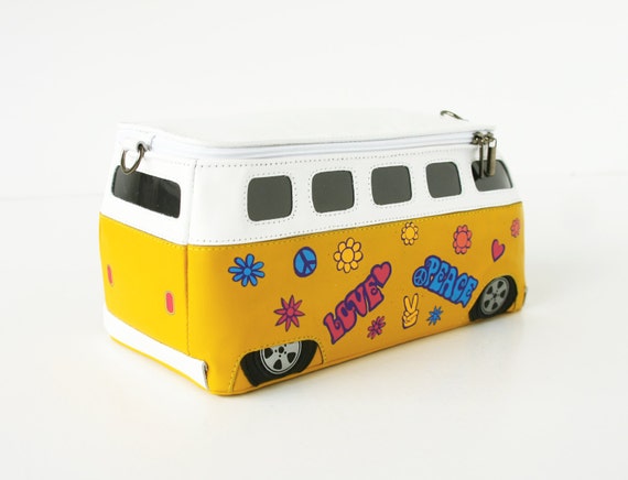 Hippie Volkswagen Bag Flower Design VW Transporter Bus Purse