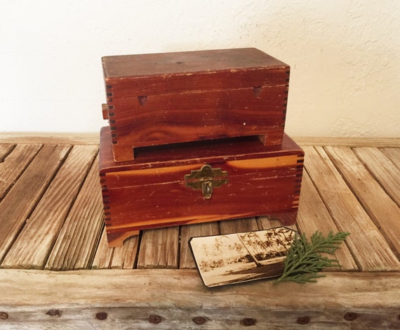 Pair of Rustic Pine Boxes