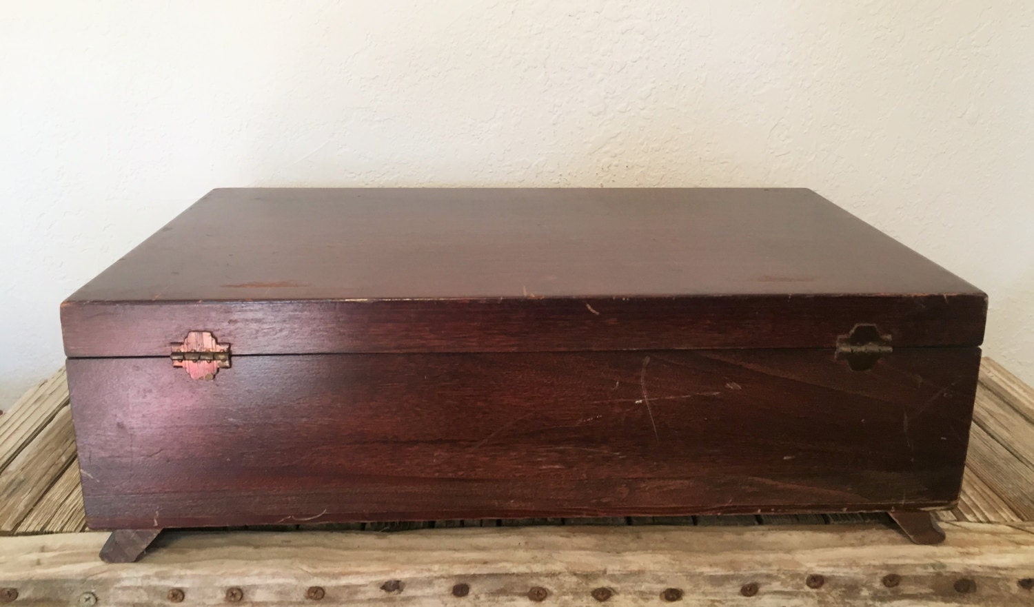 Vintage Wood Flatware Box by NostalgicNuance on Etsy