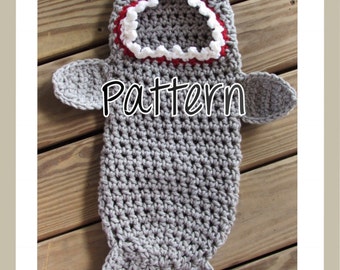 Crochet Pattern, Newborn, Shark, Swaddle, Cocoon, Photo Prop, PDF, Instant Download