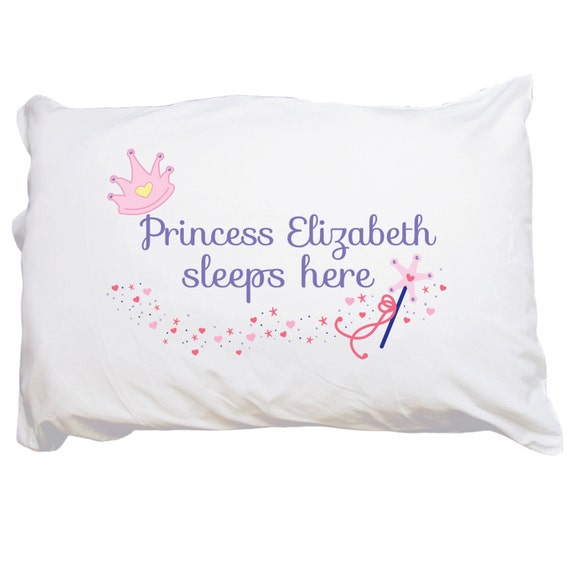 Personalized Princess Sleeps Here Pillowcase Custom Princess