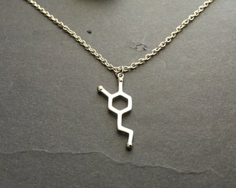 Dopamine Molecule Necklace - Biochemistry- molecule pendant- Chemistry Teacher Gift - Nurse- Madical student Gift -Molecular Science Gifts