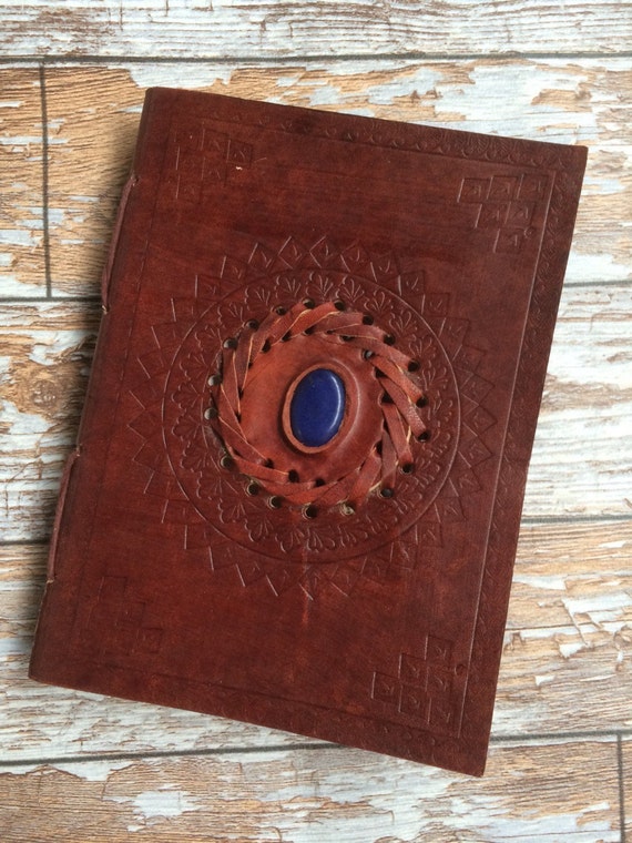LEATHER CRYSTAL JOURNAL - Small Notebook - Diary - Crystal Journal - Scrapbook - Planner - Sketchbook - Stocking filler - Gift - Sale