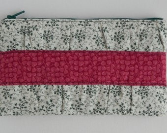 Green and Red Gathered Clutch