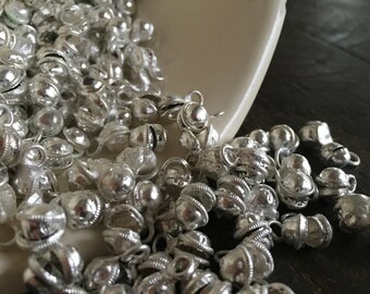 NEW LOWER PRICE - Bangalore Authentic Silver Clapperless Indian Jingle Bells (100) - Bellydancer Chic