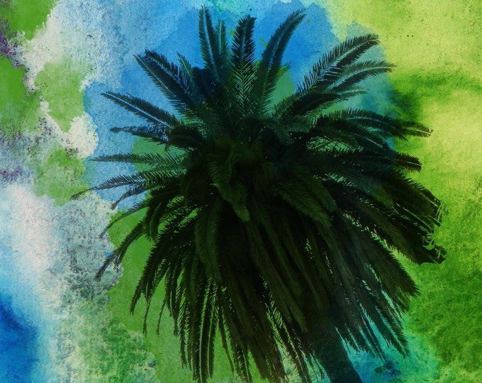 Palm tree on ocean. Canvas Print by Irena Orlov 40x30"