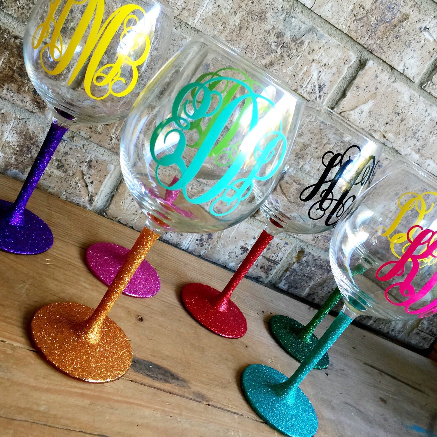 Glitter Stem Wine Glasses Custom Wine Glass Party Set Of 2018