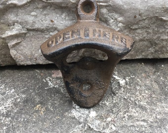 Wall mounted bottle opener - many colors - beer opener- vintage look bottle opener- man cave- guy gift