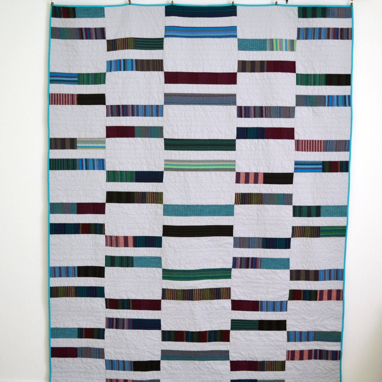 Grey Quilt Modern Grey Quilt Twin Quilt Masculine by TwiggyandOpal