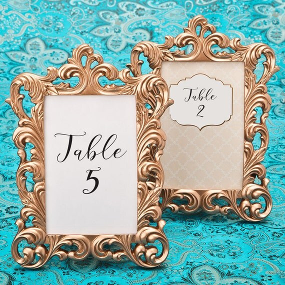 Download Rose Gold Picture Frames 10 Set Size 4 x 6 Baroque Table