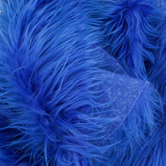 MoHair 60 Inch Faux Fur Royal Blue Fabric by the Yard 1 yard