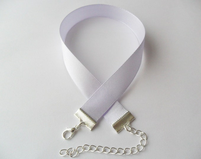 Lavender satin choker necklace 5/8"inch wide, pick your neck size.