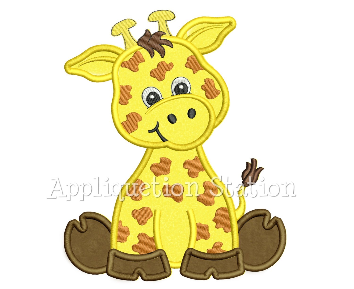 Zoo Baby Giraffe Applique Machine Embroidery Design Cute
