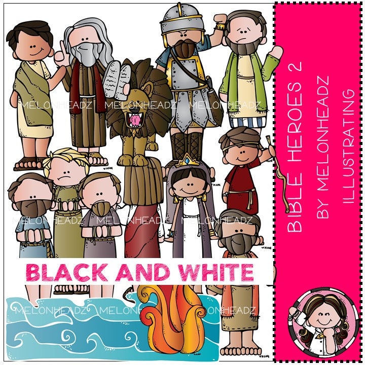 Bible Heroes clip art Part 2 BLACK AND WHITE