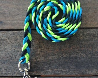 Dog Leash Flat Braid Tri Colours