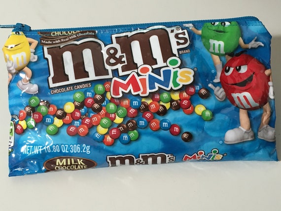 M&Ms Minis Candy Wrapper Recycled Zippered by SueFiscalini on Etsy