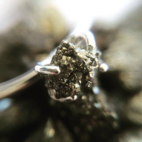 Pyrite Ring Raw Pyrite Ring Stacking Ring Natural Pyrite