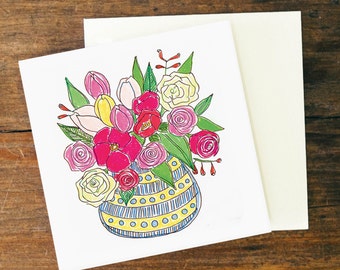 Flower pot card | Etsy