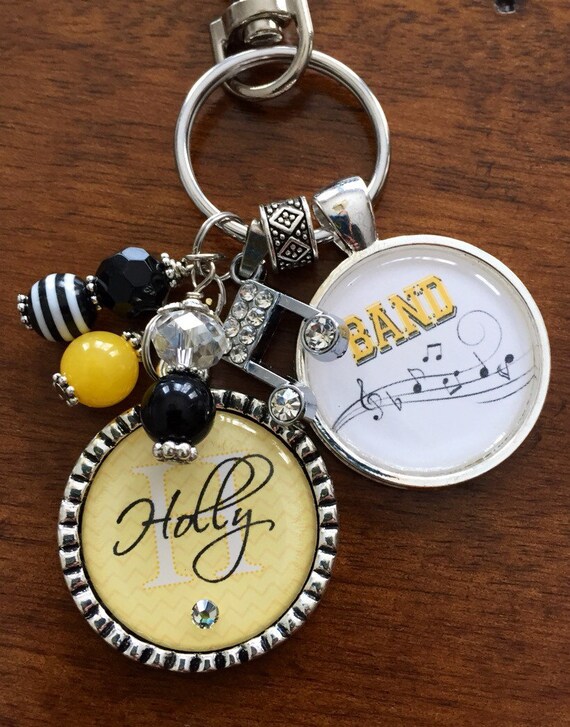 MARCHING BAND GIFT keychain with music notes and personalized
