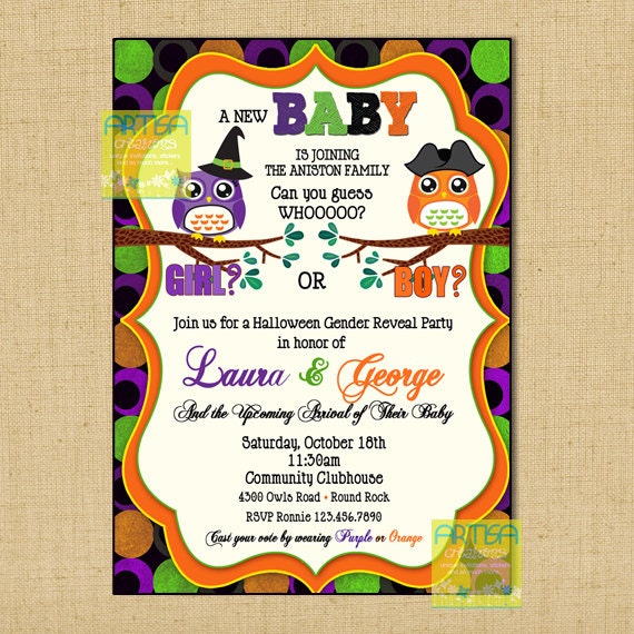 Halloween Gender Reveal Party Invitations 9