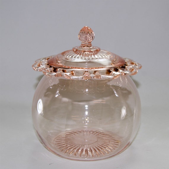 Hocking Pink Depression Glass Cookie Jar