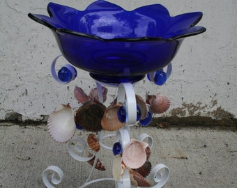 Hand made bird bath, planter, bird feeder