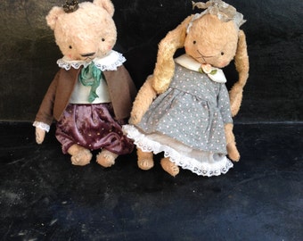 SUPER DEAL 2 PDF E-patterns for 7 inch Artist Handmade Teddy Bear Le Petit Prince and Teddy Bunny Leila plus the clothes patterns included