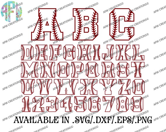 Download Digital Cut Files Baseball Letters & Numbers by ...