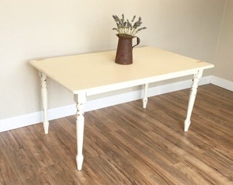 Distressed Kitchen Table - Small White Dining Table - Country Cottage Furniture - Farmhouse Kitchen Table - Small Farmhouse Table