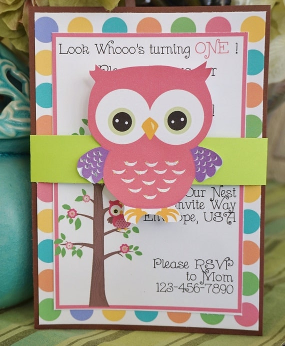 Items similar to Owl Birthday invitations Owl Invitations Owl