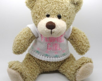 11" Light Brown Flower Girl or Ring Bearer Bear, Flower Girl Gift, Ring Bearer Gift, Personalized Bear, Wedding Bear