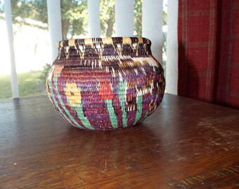 Southwestern Basket Rustic Handwoven Intricate Weaving Pattern