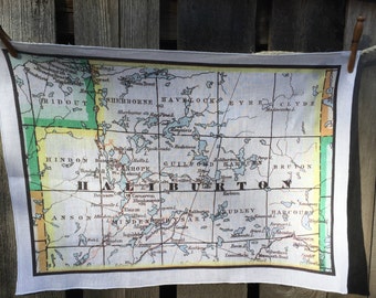 Haliburton map tea towel - FREE SHIPPING